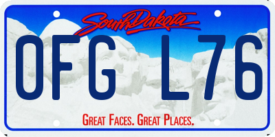 SD license plate 0FGL76