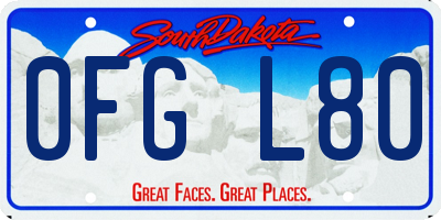 SD license plate 0FGL80