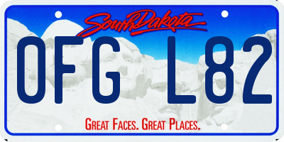 SD license plate 0FGL82
