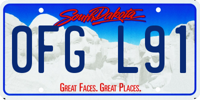SD license plate 0FGL91