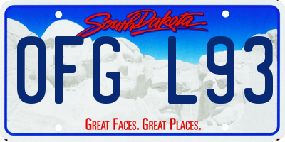 SD license plate 0FGL93