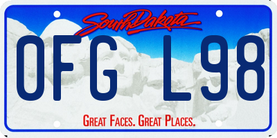 SD license plate 0FGL98