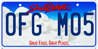 SD license plate 0FGM05