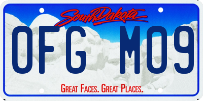 SD license plate 0FGM09