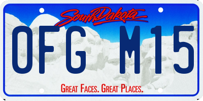 SD license plate 0FGM15