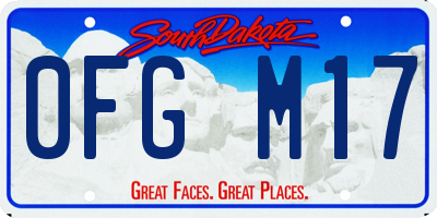 SD license plate 0FGM17