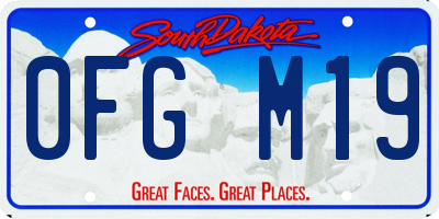 SD license plate 0FGM19