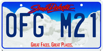 SD license plate 0FGM21