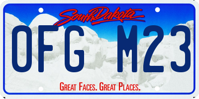 SD license plate 0FGM23