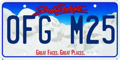 SD license plate 0FGM25