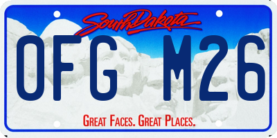 SD license plate 0FGM26