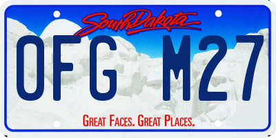 SD license plate 0FGM27