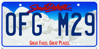 SD license plate 0FGM29