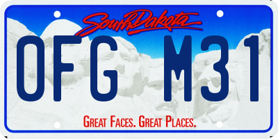SD license plate 0FGM31