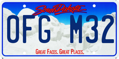 SD license plate 0FGM32