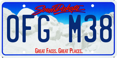 SD license plate 0FGM38