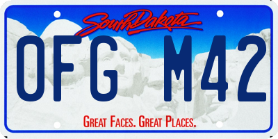 SD license plate 0FGM42