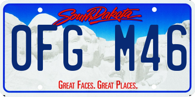 SD license plate 0FGM46
