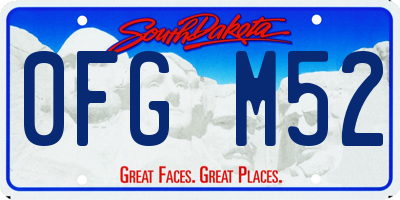 SD license plate 0FGM52