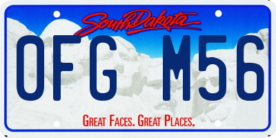 SD license plate 0FGM56
