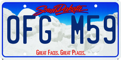 SD license plate 0FGM59