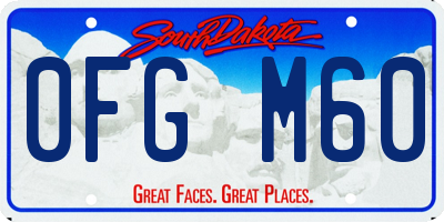 SD license plate 0FGM60