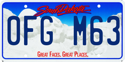 SD license plate 0FGM63