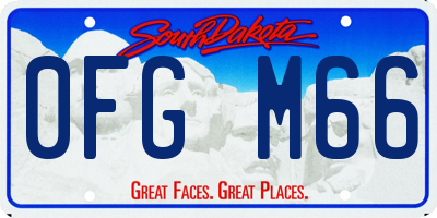 SD license plate 0FGM66