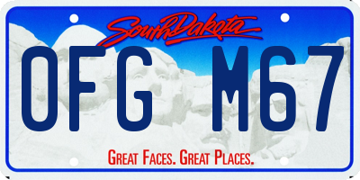 SD license plate 0FGM67