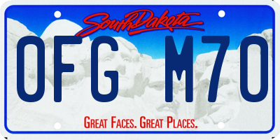SD license plate 0FGM70