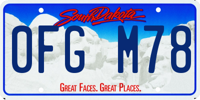 SD license plate 0FGM78