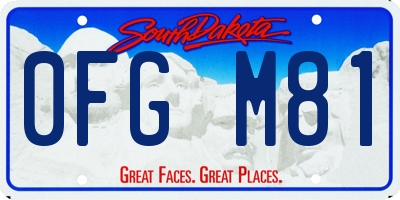 SD license plate 0FGM81