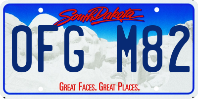 SD license plate 0FGM82