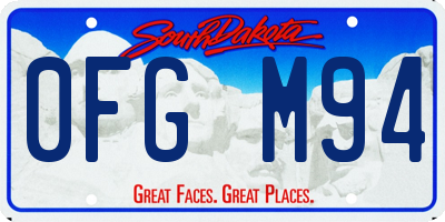 SD license plate 0FGM94