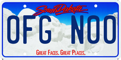 SD license plate 0FGN00