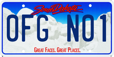 SD license plate 0FGN01