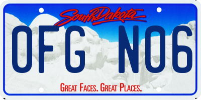 SD license plate 0FGN06