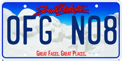 SD license plate 0FGN08