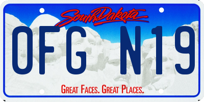 SD license plate 0FGN19