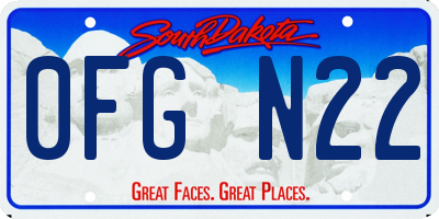 SD license plate 0FGN22