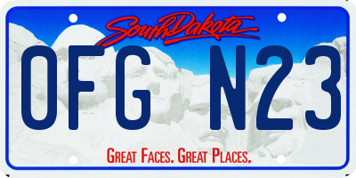 SD license plate 0FGN23