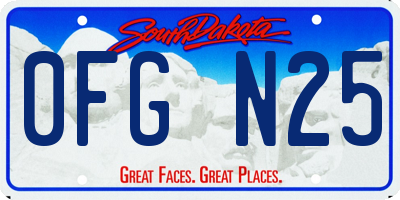 SD license plate 0FGN25
