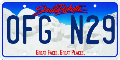 SD license plate 0FGN29