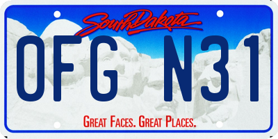 SD license plate 0FGN31