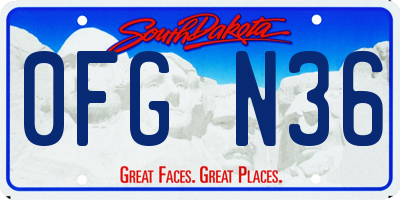 SD license plate 0FGN36