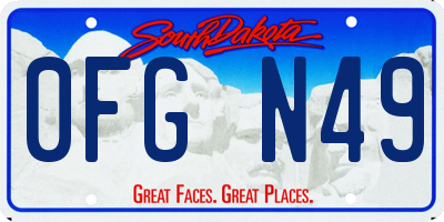 SD license plate 0FGN49