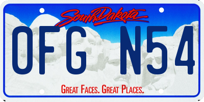 SD license plate 0FGN54