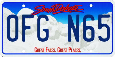 SD license plate 0FGN65