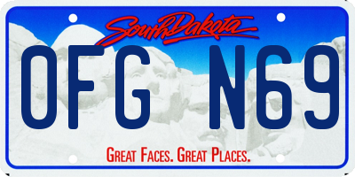 SD license plate 0FGN69