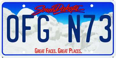 SD license plate 0FGN73